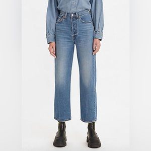 Levi's Ribcage Straight Ankle Super High Rise Crop Jeans - At The Ready